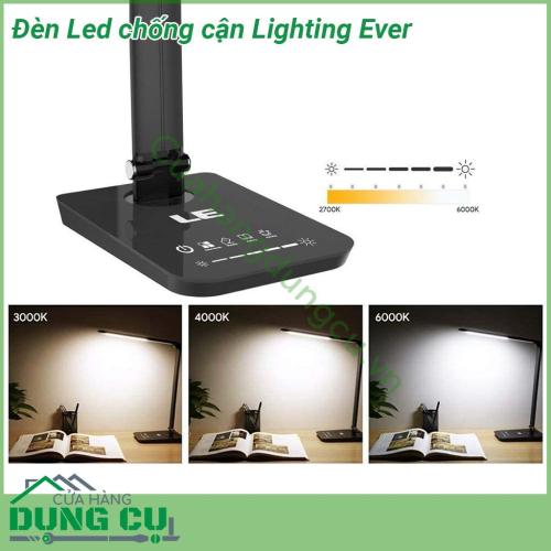 Đèn Led chống cận đa năng Lighting Ever thiết kế hiện đại với kiểu dáng nhỏ gọn  3 chế độ ánh sáng học đọc sách thư giãn nghỉ ngơi cổng sạc USB bóng bền vô địch  Đèn không gây chói mắt bảo vệ mắt cho người dùng khi sử dụng để học tập đọc sách