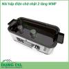 Nồi hấp điện chữ nhật 2 tầng WMF kích thước nhỏ gọn và đẹp mắt trông giống như một chiếc hộp đựng đồ tiện lợi Với chất liệu chính là Margan không gỉ kèm theo đó là nắp thủy tinh cao cấp giúp đảm bảo an toàn cho quy trình nấu nướng của người tiêu dùng