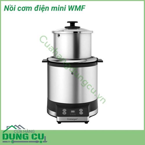 Nồi cơm điện mini đa năng WMF kích thước nhỏ gọn với dung tích là 1 lít  Chất liệu cao cấp an toàn tuyệt đối với sức khỏe người tiêu dùng  Lõi nồi chống dính cao cấp Vung nồi bằng thủy tinh trong suốt dễ quan sát trong lúc nấu ăn quai cầm cách nhiệt