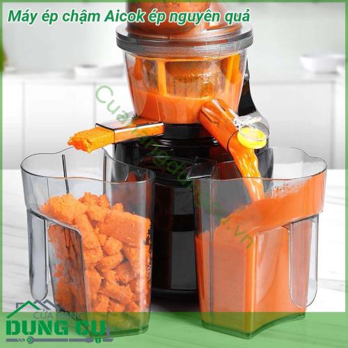 Máy ép chậm Aicok ép nguyên quả sở hữu kiểu dáng hiện đại màu sắc phối kết hợp tinh tế  Máy ép chậm sẽ hỗ trợ bạn chế biến nhiều món nước ép trái cây rau củ thơm ngon bổ dưỡng cho cả gia đình cùng thưởng thức