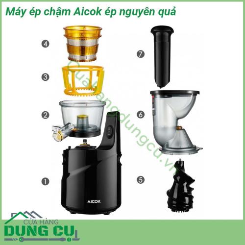 Máy ép chậm Aicok ép nguyên quả sở hữu kiểu dáng hiện đại màu sắc phối kết hợp tinh tế  Máy ép chậm sẽ hỗ trợ bạn chế biến nhiều món nước ép trái cây rau củ thơm ngon bổ dưỡng cho cả gia đình cùng thưởng thức