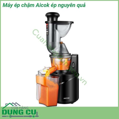 Máy ép chậm Aicok ép nguyên quả sở hữu kiểu dáng hiện đại màu sắc phối kết hợp tinh tế  Máy ép chậm sẽ hỗ trợ bạn chế biến nhiều món nước ép trái cây rau củ thơm ngon bổ dưỡng cho cả gia đình cùng thưởng thức