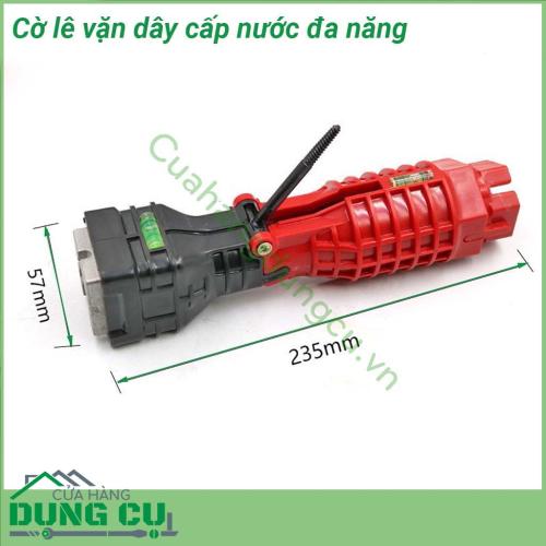 Cờ lê vặn dây cấp nước đa năng được làm từ nhựa tổng hợp và hợp kim kẽm để không gỉ trong khi sử dụng sửa chữa nước Tuýp vặn có thiết kế thông minh giúp bạn vặn dây cấp nước kẻ cả vị trí khó Tích hợp sẵn nivo hạt thủy cân bằng Nhỏ gọn dễ dàng sử dụng