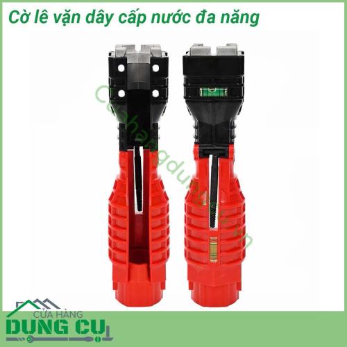 Cờ lê vặn dây cấp nước đa năng được làm từ nhựa tổng hợp và hợp kim kẽm để không gỉ trong khi sử dụng sửa chữa nước Tuýp vặn có thiết kế thông minh giúp bạn vặn dây cấp nước kẻ cả vị trí khó Tích hợp sẵn nivo hạt thủy cân bằng Nhỏ gọn dễ dàng sử dụng