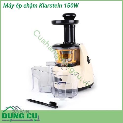 Máy ép chậm hoa quả Klarstein 150W sử dụng công nghệ ép chậm tân tiến nhất hiện nay với động cơ tốc độ chậm khoảng 70 vòng phút kết hợp với màng lọc bằng thép không gỉ sẽ cho chúng ta một sản phẩm nước ép hoàn hảo