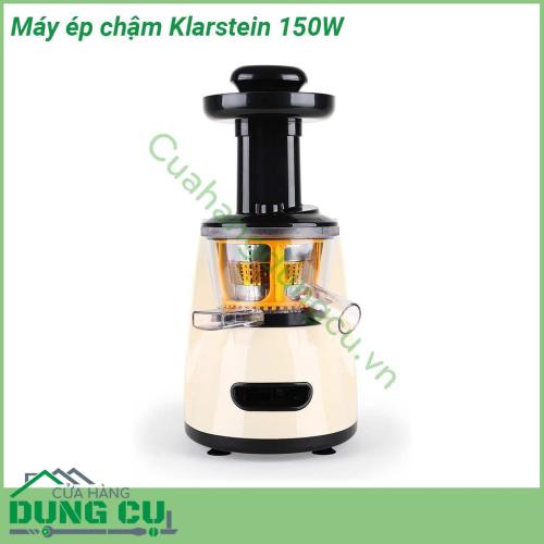 Máy ép chậm hoa quả Klarstein 150W sử dụng công nghệ ép chậm tân tiến nhất hiện nay với động cơ tốc độ chậm khoảng 70 vòng phút kết hợp với màng lọc bằng thép không gỉ sẽ cho chúng ta một sản phẩm nước ép hoàn hảo