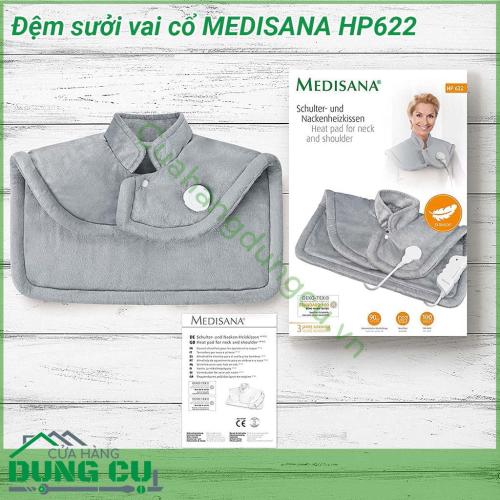 Đệm sưởi vai cổ MEDISANA HP622 với kiểu dáng tiện dụng nó mang lại sự ấm áp dễ chịu đặc biệt cho hai phần cơ thể là vai và cổ  Hệ thống dây nóng linh hoạt và hệ thống cảm biến cung cấp sự phân phối nhiệt dễ chịu giúp bạn có thể cảm nhận nhanh chóng