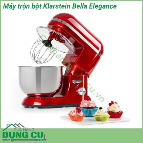 Máy trộn bột đa năng Klarstein Bella Elegance sản phẩm 3 trong 1 tích hợp nhiều tính năng vượt trội Máy được thiết kế chắc chắn dễ sử dụng sáng bóng độ bền cao dễ dàng vệ sinh giúp cho công việc đánh trứng trộn bột thoải mái nhanh chóng