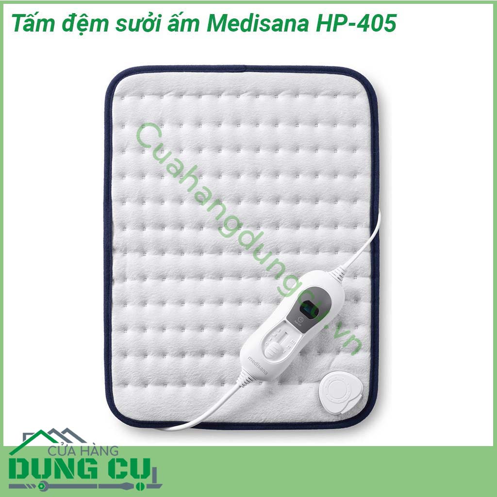 Tấm đệm sưởi ấm Medisana HP-405 được thiết kế để thúc đẩy lưu thông máu và tăng cường sức khỏe Tấm đệm trang bị 3 mức nhiệt độ có thể được điều chỉnh riêng thông công tắc điều khiển nhiệt độ Bạn có thể làm nóng và thư giãn các vùng cơ thể được chọn