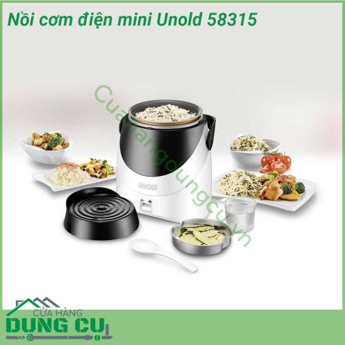 Nồi cơm điện mini UNOLD 58315 sử dụng chất liệu cao cấp với lòng nồi được làm từ hợp kim nhôm tráng men chống dính có độ bền cao Đảm bảo thực phẩm chín kỹ an toàn và dễ dàng chùi rửa  Vỏ nồi làm từ nhựa cao cấp giữ nhiệt lâu mà không gây nóng khi chạm vào