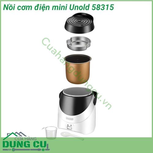 Nồi cơm điện mini UNOLD 58315 sử dụng chất liệu cao cấp với lòng nồi được làm từ hợp kim nhôm tráng men chống dính có độ bền cao Đảm bảo thực phẩm chín kỹ an toàn và dễ dàng chùi rửa  Vỏ nồi làm từ nhựa cao cấp giữ nhiệt lâu mà không gây nóng khi chạm vào