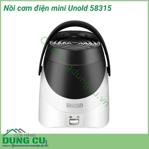 Nồi cơm điện mini UNOLD 58315 sử dụng chất liệu cao cấp với lòng nồi được làm từ hợp kim nhôm tráng men chống dính có độ bền cao Đảm bảo thực phẩm chín kỹ an toàn và dễ dàng chùi rửa  Vỏ nồi làm từ nhựa cao cấp giữ nhiệt lâu mà không gây nóng khi chạm vào