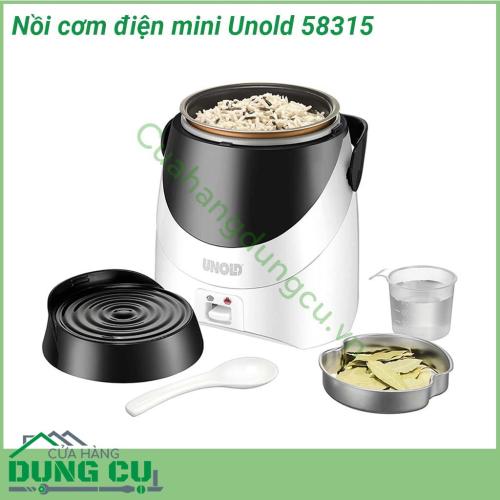 Nồi cơm điện mini UNOLD 58315 sử dụng chất liệu cao cấp với lòng nồi được làm từ hợp kim nhôm tráng men chống dính có độ bền cao Đảm bảo thực phẩm chín kỹ an toàn và dễ dàng chùi rửa  Vỏ nồi làm từ nhựa cao cấp giữ nhiệt lâu mà không gây nóng khi chạm vào