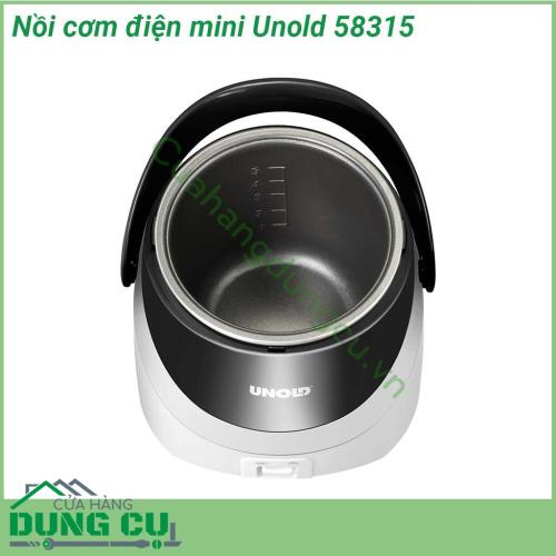 Nồi cơm điện mini UNOLD 58315 sử dụng chất liệu cao cấp với lòng nồi được làm từ hợp kim nhôm tráng men chống dính có độ bền cao Đảm bảo thực phẩm chín kỹ an toàn và dễ dàng chùi rửa  Vỏ nồi làm từ nhựa cao cấp giữ nhiệt lâu mà không gây nóng khi chạm vào