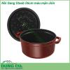 Nồi gang cao cấp Staub 26cm màu mận chín độ bền rất cao có thể sử dụng trong nhiều năm liền Với khả năng giữ nhiệt phân bố nhiệt tốt giúp lưu giữ trọn vẹn hương vị chất dinh dưỡng của món ăn đảm bảo sức khỏe cho cả gia đình