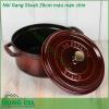 Nồi gang cao cấp Staub 26cm màu mận chín độ bền rất cao có thể sử dụng trong nhiều năm liền Với khả năng giữ nhiệt phân bố nhiệt tốt giúp lưu giữ trọn vẹn hương vị chất dinh dưỡng của món ăn đảm bảo sức khỏe cho cả gia đình