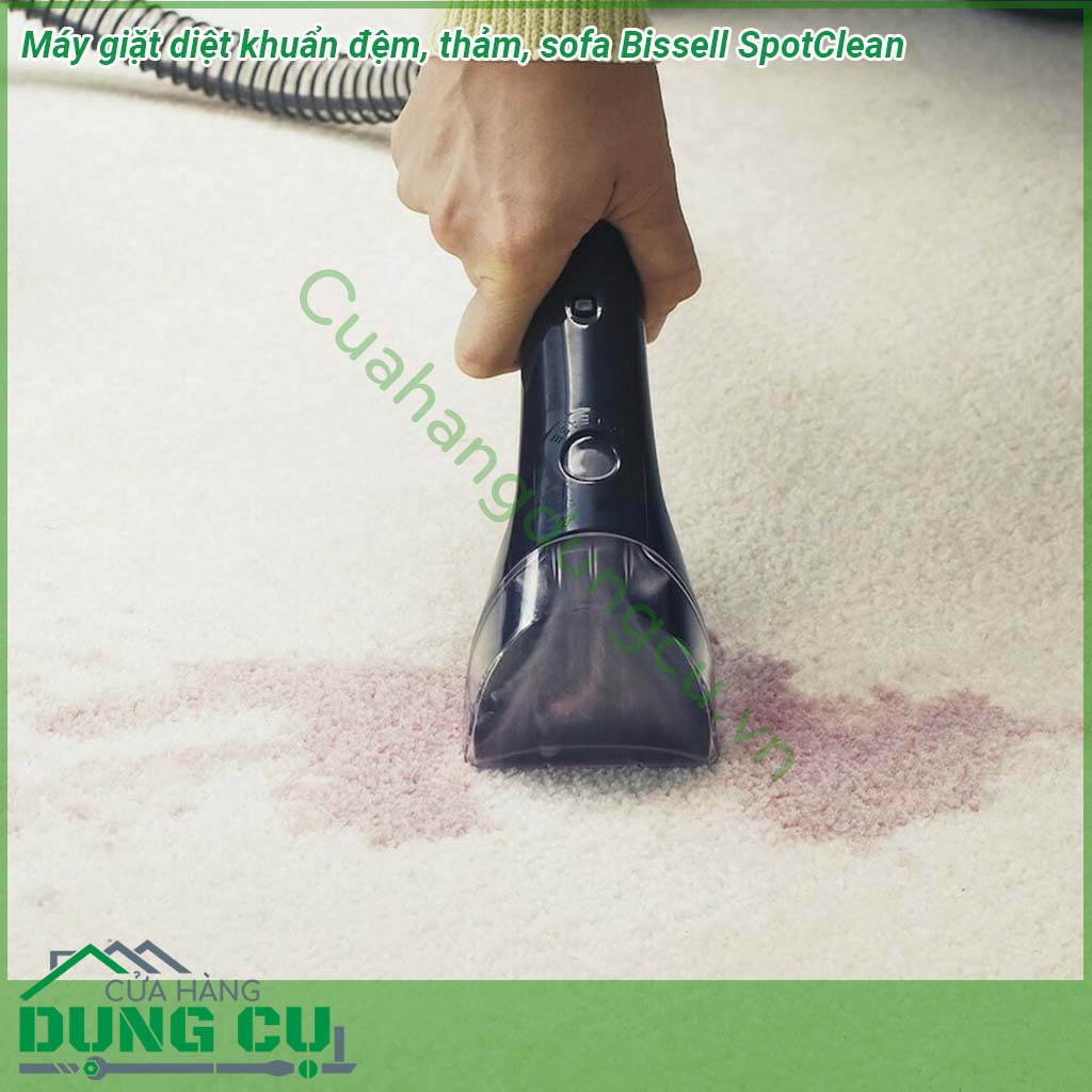 Máy giặt diệt khuẩn đệm sofa Bissell SpotClean ProHeat loại bỏ vết bẩn và bụi bẩn mọi lúc mọi nơi thảm và các bề mặt mềm như ghế sofa nệm nội thất xe hơi và nhiều thứ khác Máy thiết kế gọn nhẹ chiếm ít không gian dễ dàng cất giữ