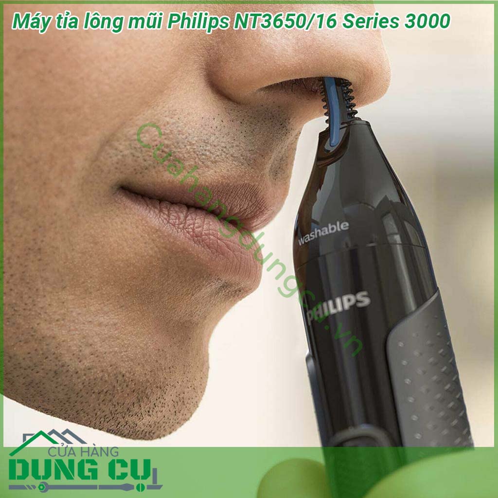 Máy tỉa lông tai và mũi Philips NT3650-16 3000 loại bỏ nhẹ nhàng những sợi lông mũi và tai Máy tỉa có các cạnh được thiết kế đặc biệt sử dụng công nghệ ProtecTube mang đến trải nghiệm cắt tỉa nhanh chóng dễ dàng thoải mái