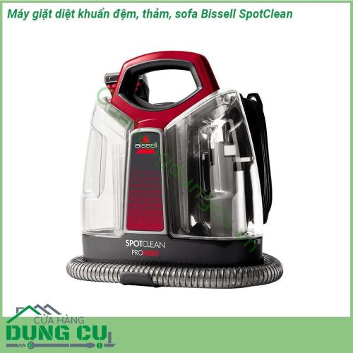 Máy giặt diệt khuẩn đệm sofa Bissell SpotClean ProHeat loại bỏ vết bẩn và bụi bẩn mọi lúc mọi nơi thảm và các bề mặt mềm như ghế sofa nệm nội thất xe hơi và nhiều thứ khác Máy thiết kế gọn nhẹ chiếm ít không gian dễ dàng cất giữ