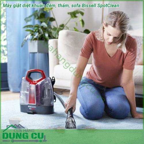 Máy giặt diệt khuẩn đệm sofa Bissell SpotClean ProHeat loại bỏ vết bẩn và bụi bẩn mọi lúc mọi nơi thảm và các bề mặt mềm như ghế sofa nệm nội thất xe hơi và nhiều thứ khác Máy thiết kế gọn nhẹ chiếm ít không gian dễ dàng cất giữ