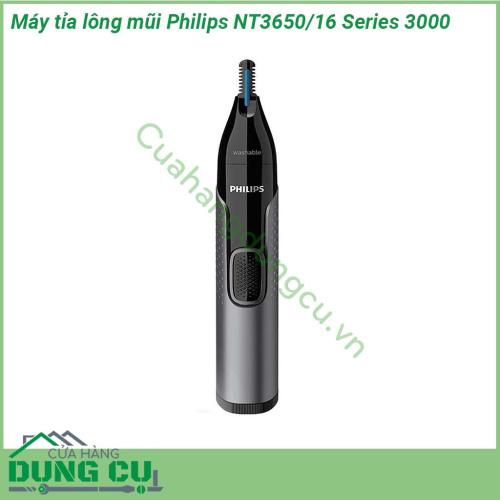 Máy tỉa lông tai và mũi Philips NT3650-16 3000 loại bỏ nhẹ nhàng những sợi lông mũi và tai Máy tỉa có các cạnh được thiết kế đặc biệt sử dụng công nghệ ProtecTube mang đến trải nghiệm cắt tỉa nhanh chóng dễ dàng thoải mái