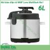 Nồi áp suất điện WMF LONO 8 trong 1 6L thiết kế hiện đại với chất liệu lòng nồi được làm từ hợp kim dày siêu bền phủ lớp chống dính cao cấp không PFOA giúp cho thức ăn không bám lại nồi không chứa chất gây ung thư thuận tiện vệ sinh và bảo quản