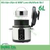 Nồi áp suất điện WMF LONO 8 trong 1 6L thiết kế hiện đại với chất liệu lòng nồi được làm từ hợp kim dày siêu bền phủ lớp chống dính cao cấp không PFOA giúp cho thức ăn không bám lại nồi không chứa chất gây ung thư thuận tiện vệ sinh và bảo quản