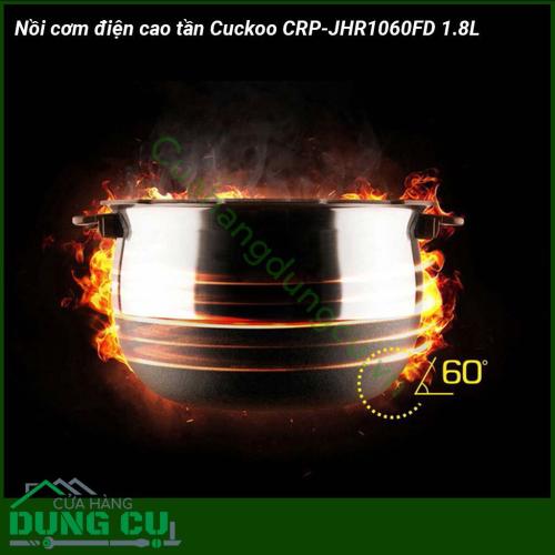 Nồi cơm điện cao tần Cuckoo CRP-JHR1060FD 1 8L với thiết kế cực kỳ sang trọng và đẳng cấp  với dung tích 1 8L phù hợp từ 2-6 người ăn Các chương trình nấu hoàn hảo nhất được tích hợp tạo ra chất lượng cơm chín kỹ dền cơm và hương vị thơm ngon hơn