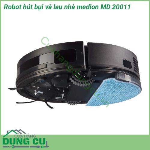 Robot hút bụi và lau nhà Medion MD20011 thiết kế nhỏ gọn kiểu dáng hiện đại Tính năng điều khiển bằng giọng nói thông minh có thể điều khiển từ xa thông qua ứng dụng nếu được yêu cầu đảm bảo độ sạch hoàn hảo nhanh chóng ngay cả khi có nhiều bụi bẩn