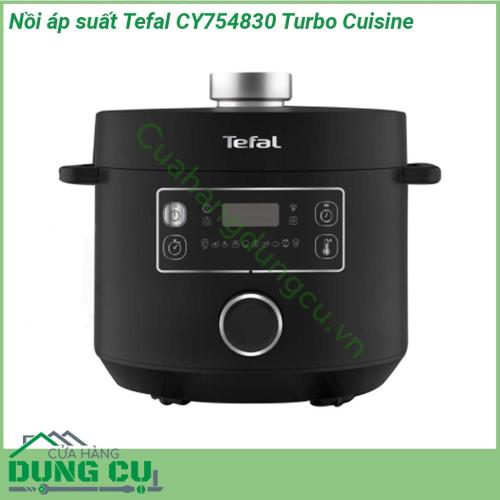 Nồi áp suất Tefal CY754830 Turbo Cuisine có thiết kế lòng nồi hình cầu độc đáo cho hiệu quả nấu ăn ngon hơn Dung tích lớn lên đến 5L cùng lớp chống dính chất lượng cao giúp chế biến món ăn ngon hơn  Nấu ăn dễ dàng ngon hơn với 10 chương trình nấu tự động