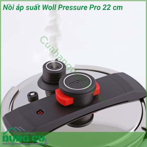 Nồi áp suất Woll Pressure Pro 22 cm nổi bật không chỉ bởi chất lượng cao mà còn bởi thiết kế tuyệt vời tính thiết thực và dễ sử dụng  Đường kính 22 cm Dung tích 6 lít phù hợp với mọi gia đình