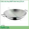 Chảo sâu lòng WMF Wok Party 28 cm được sử dụng chất liệu thép ko gỉ 18 10 ko bị ăn mòn và an toàn sức khỏe của người sử dụng  Nắp của chảo được làm bằng thủy tinh trong suốt dễ dàng quan sát khi nấu  Tay cầm cách nhiệt thuận tiện và an toàn cho người dùng