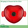 Nồi gang Le Creuset trái tim 20cm sản xuất từ chất liệu chính là gang độ bền cao  an toàn tuyệt đối cho người dùng  Thiết kế độc đáo hình trái tim với máu sắc đỏ bắt mắt Tay cầm chắc chắn và lòng nồi tráng men chống trầy xước