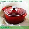 Nồi gang Le Creuset trái tim 20cm sản xuất từ chất liệu chính là gang độ bền cao  an toàn tuyệt đối cho người dùng  Thiết kế độc đáo hình trái tim với máu sắc đỏ bắt mắt Tay cầm chắc chắn và lòng nồi tráng men chống trầy xước