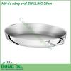 Nồi đa năng hấp lẩu oval ZWILLING 38cm chất liệu thép không gỉ 18 10 chống xước vệ sinh dễ dàng Bề mặt có độ bóng cao long lanh bóng như gương sáng choang cả căn bếp