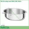 Nồi đa năng hấp lẩu oval ZWILLING 38cm chất liệu thép không gỉ 18 10 chống xước vệ sinh dễ dàng Bề mặt có độ bóng cao long lanh bóng như gương sáng choang cả căn bếp