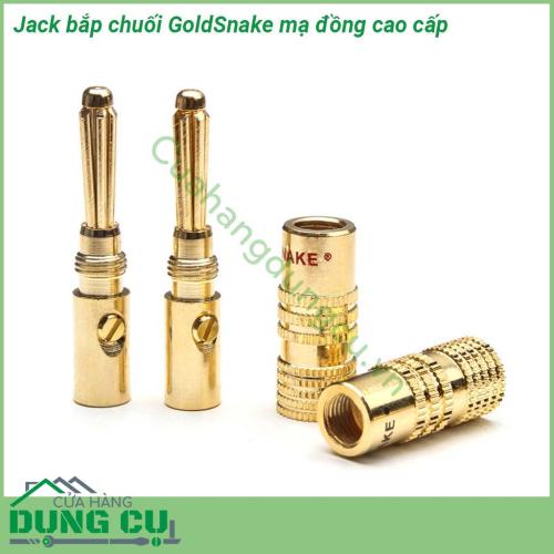 Jack bắp chuối mạ đồng Gold Snake thiết kế tinh tế sắc sảo  được cấu tạo từ chất liệu đồng cao cấp có độ tinh khiết cao nhất thỏa mản tầm nghe cho tín hiệu âm thanh tốt