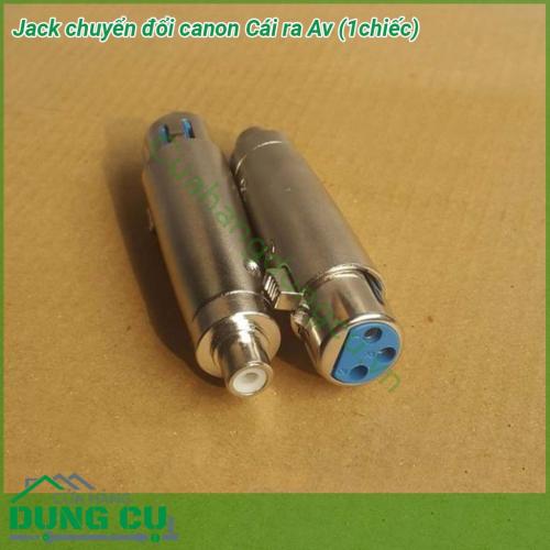 Jack chuyển đổi canon cái ra Av nhỏ gọn với vỏ ngoài làm bằng nhôm bền bỉ theo thời không bị rỉ sét Toàn bộ phần lõi bên trong được chế tạo bằng vật liệu nhựa cao cấp ABS an toàn môi trường và người sử dụng giúp sản phẩm bền chắc cho tín hiệu âm thanh tốt