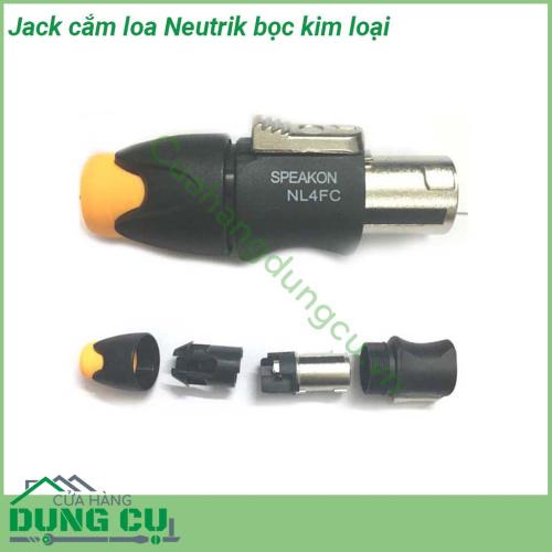 Jack loa Neutrik Speakon bọc kim loại chắc chắn bền bỉ theo thời gian bắt tín hiệu cực tốt  Dùng kết nối âm thanh chuyên nghiệp chuẩn speakon cho tín hiệu truyền tải tốt nhất