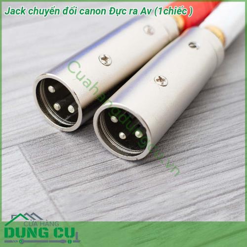 Jack chuyển đổi canon đực ra Av tín hiệu stereo chất lượng cao - được làn từ kim loại do vậy có độ bền cao đảm bảo cho ra chất lượng âm thanh đath chuẩn Sản phẩm tiện lợi cho bạn sử dụng được nhiều mục đích khác nhau