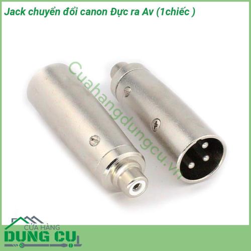 Jack chuyển đổi canon đực ra Av tín hiệu stereo chất lượng cao - được làn từ kim loại do vậy có độ bền cao đảm bảo cho ra chất lượng âm thanh đath chuẩn Sản phẩm tiện lợi cho bạn sử dụng được nhiều mục đích khác nhau