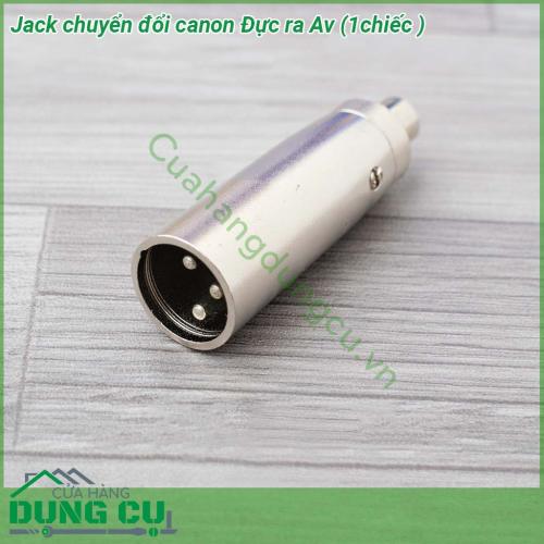 Jack chuyển đổi canon đực ra Av tín hiệu stereo chất lượng cao - được làn từ kim loại do vậy có độ bền cao đảm bảo cho ra chất lượng âm thanh đath chuẩn Sản phẩm tiện lợi cho bạn sử dụng được nhiều mục đích khác nhau