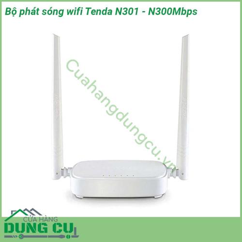 Bộ phát sóng wifi Tenda N301 được sản xuất và thiết kế nhỏ gọn theo tiêu chuẩn hiện đại  Thiết bị phù hợp để sử dụng cho các tòa nhà văn phòng khu nhà ở rộng rãi với việc được trang bị 2 ăng ten 5dBI và khả năng phát sóng wifi mạnh mẽ