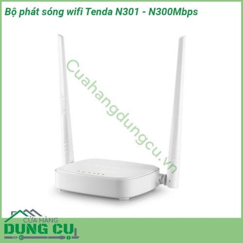 Bộ phát sóng wifi Tenda N301 được sản xuất và thiết kế nhỏ gọn theo tiêu chuẩn hiện đại  Thiết bị phù hợp để sử dụng cho các tòa nhà văn phòng khu nhà ở rộng rãi với việc được trang bị 2 ăng ten 5dBI và khả năng phát sóng wifi mạnh mẽ