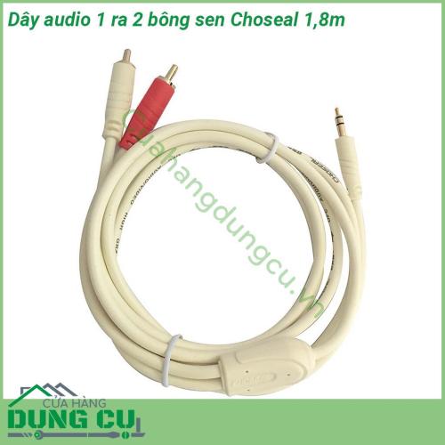 Dây audio 1 ra 2 bông sen Choseal 1 8m màu trắng sang trọng vỏ dây cáp làm bằng nhựa kết hợp cao su cao cấp mang lại sự dẻo dai khi sử dụng trong môi trường khắc nghiệt nhất Dây cáp bằng đồng nguyên chất vỏ bọc bạc tối đa tín hiệu và độ bền cao