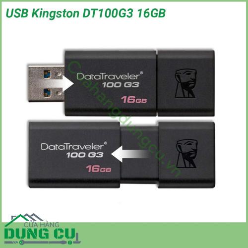 USB Kingston DT100G3 16GB với tông màu đen bí ẩn cùng thiết kế nhỏ gọn giúp thuận tiện để bạn theo bên mình khi di chuyển và sử dụng lúc cần thiết Đồng thời nắp USB sẽ bảo vệ cổng kết nối khỏi những hư hỏng do va chạm và bụi bẩn