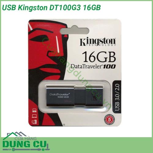 USB Kingston DT100G3 16GB với tông màu đen bí ẩn cùng thiết kế nhỏ gọn giúp thuận tiện để bạn theo bên mình khi di chuyển và sử dụng lúc cần thiết Đồng thời nắp USB sẽ bảo vệ cổng kết nối khỏi những hư hỏng do va chạm và bụi bẩn