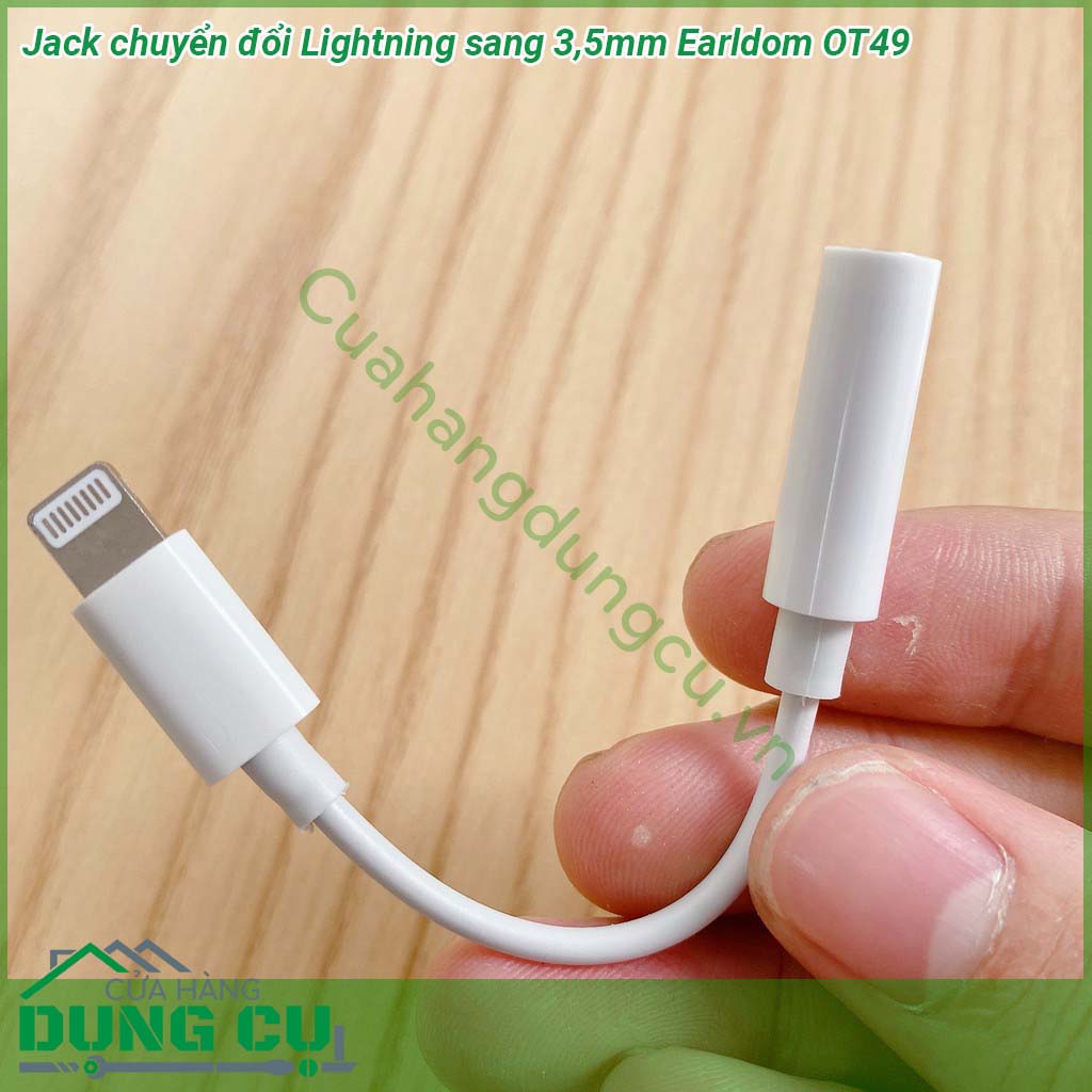 Jack chuyển đổi tai nghe chân Lightning sang 3 5mm Earldom OT49 thiết kế nhỏ gọn dây cáp chắc chắn dễ dàng mang theo