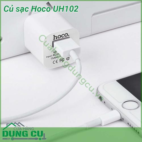 Củ sạc Hoco UH102 được thiết kế nhỏ gọn tiện lợi dễ dàng mang theo tới bất kỳ nơi đâu nhằm đảm bảo những thiết bị di động của bạn luôn sẵn sàng để sử dụng Chân tiếp xúc làm bằng hợp kim cao cấp tiếp điện tốt giúp giảm thời gian sạc