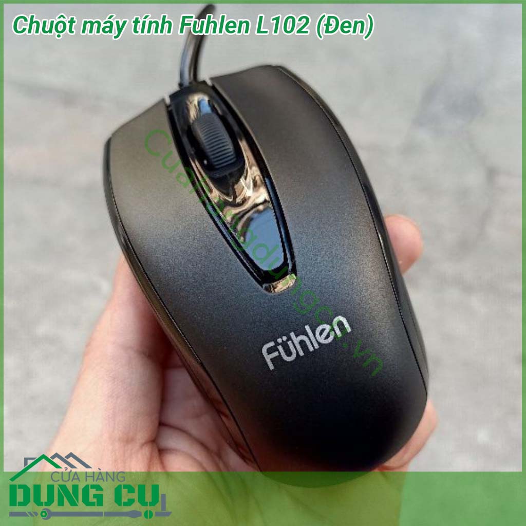 Chuột máy tính có dây Fuhlen L102 được thiết kế Ergonomic thân thiện với người dùng dễ dàng sử dụng vừa tay Chuột Fuhlen L102 có cảm biến quang học hỗ trợ độ phân giải lên đến 1000 Dpi  